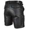 Mens Cargo Shorts Real Leather Club Casual Short